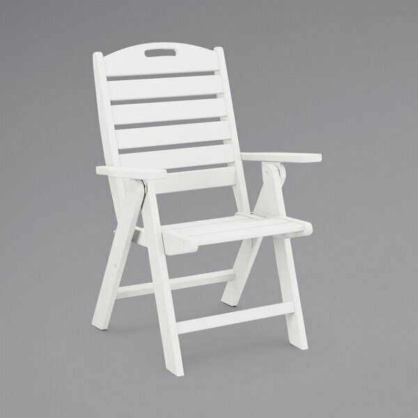 Polywood Nautical White Folding High Back Chair 633NCH38WH